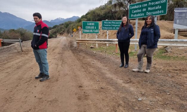 Camino precordillerano hacia Termas del Flaco contará por primera vez conservación en época invernal