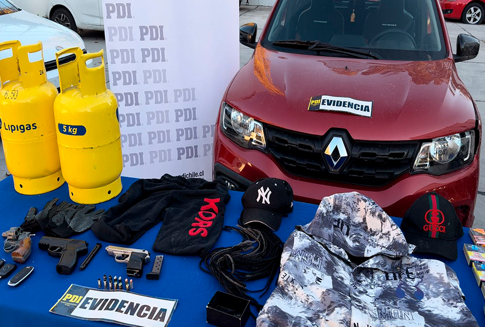 PDI detuvo a dos sujetos que robaron automóvil para asaltar comercializadora