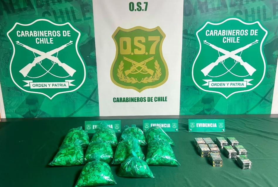 O.S.7 Cachapoal detiene a tres personas e incauta drogas, hoja de coca y cigarrillos de contrabando en controles carreteros